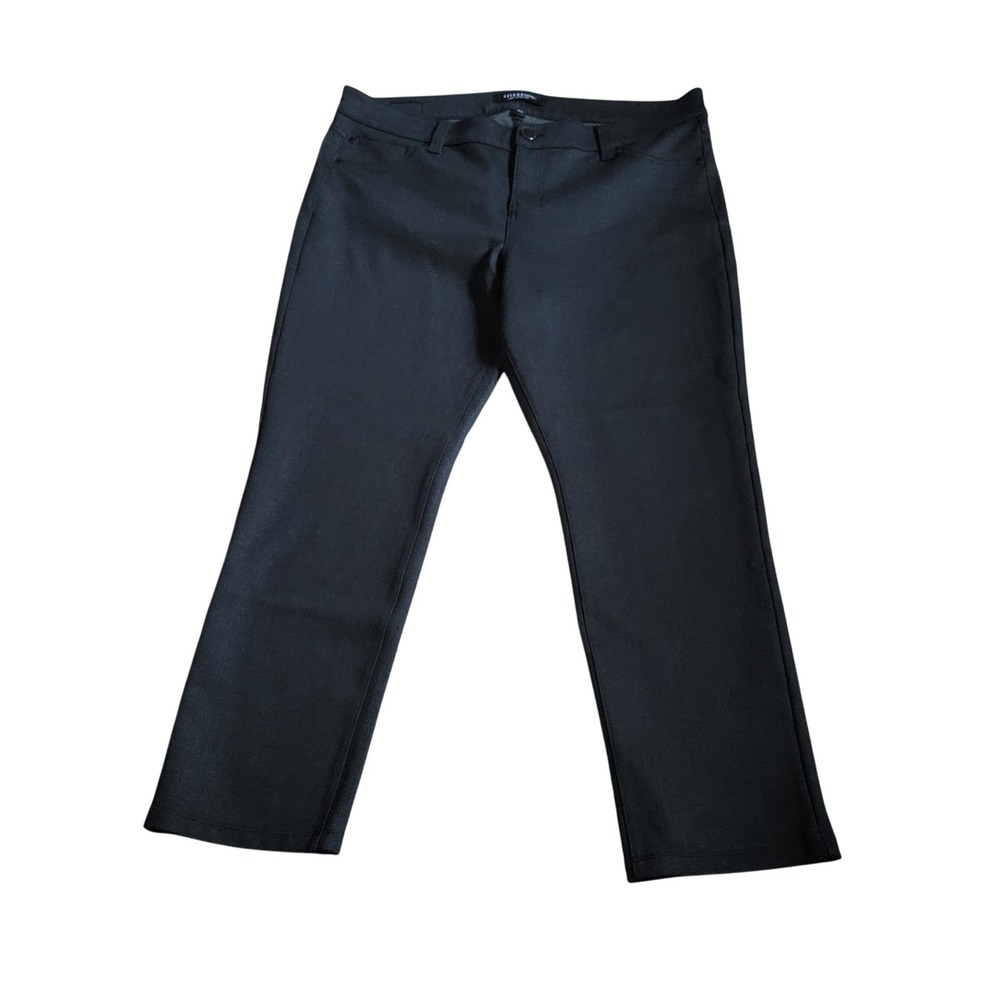 Liverpool‎ Black Herringbone Straight Leg Trousers Women's Plus Size 18W Office